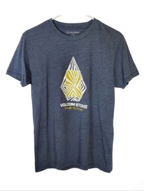 2258 * Volcom Mens Volcom Stone True To This Graphic Tee Slate Blue Size S
